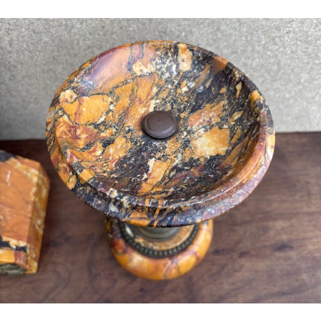 Metal Classic French Mantel Clock by Société Clusienne, Marble Base, 1920 For Sale - Image 7 of 16