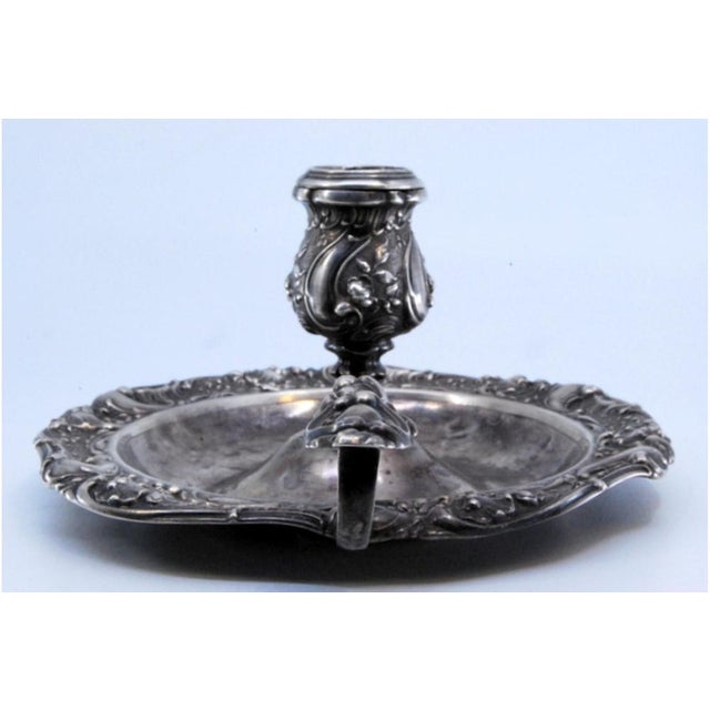 Metal Silver Paddle Embossed with Floral Motifs For Sale - Image 7 of 10