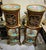 French Louis XVI Style Side Table Set – Hand-Painted Floral Panels, Gold Leaf & Decorative Shelving For Sale - Image 3 of 5