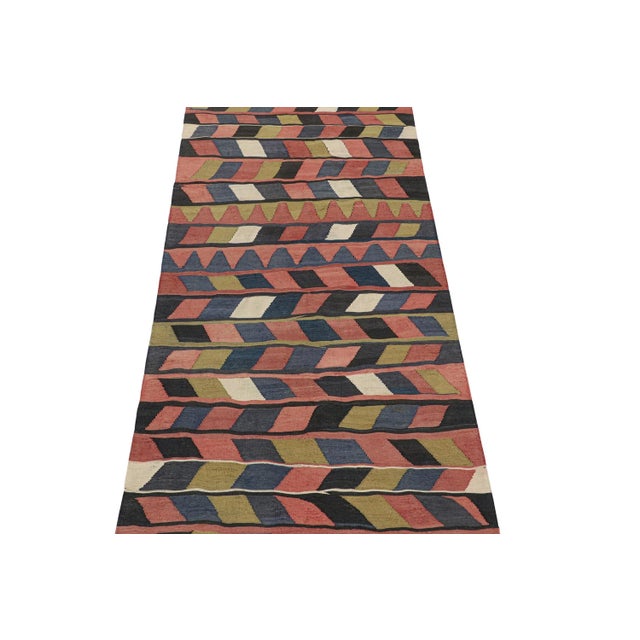 Tribal Vintage Karadagh Persian Kilim in Polychromatic Geometric Pattern by Rug & Kilim For Sale - Image 3 of 7