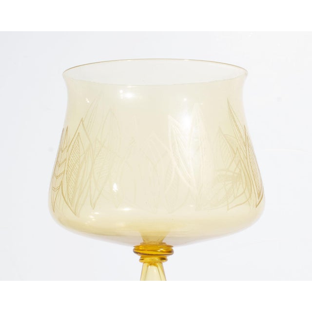 Yellow Peter Pelzel 2003 “Natura 9” Murano Glass Compote For Sale - Image 8 of 9