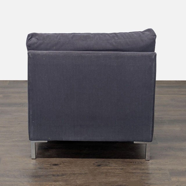 2010s Cb2 Modern Dark Gray Chaise Lounge Sofa For Sale - Image 5 of 7