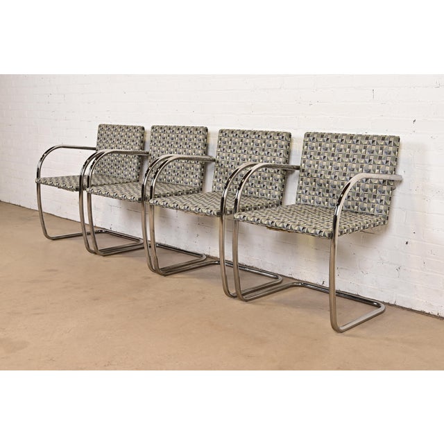 Mies Van Der Rohe for Knoll Chrome Brno Chairs, Set of Four For Sale - Image 12 of 12