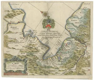 Antique Map of the Province of Kilan by Olearius, 1662