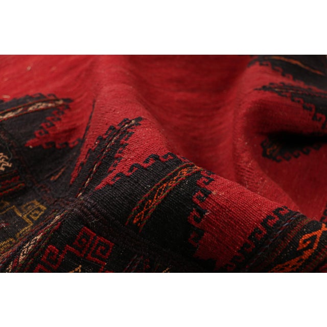 1950s Vintage Afghan Kilim in Red With Geometric Patterns, From Rug & Kilim For Sale - Image 5 of 6