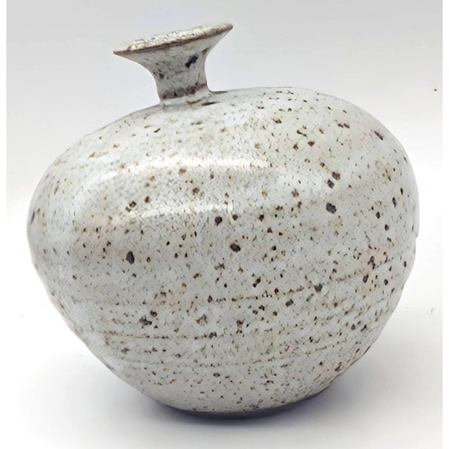 1970s 1970s Roger Butler Studio Pottery Speckled Glazed Bud Vase For Sale - Image 5 of 11