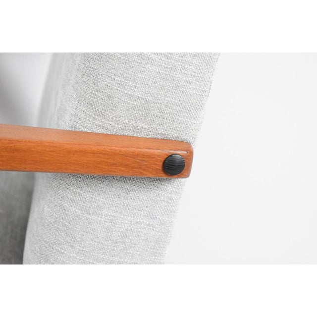 Compass Armchair in Blue Houndstooth Velvet, 1960s For Sale - Image 6 of 18