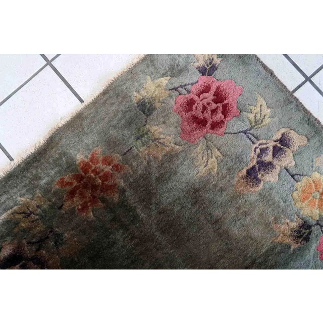 1920s Handmade Antique Art Deco Chinese Rug 2.9' X 4.7' For Sale - Image 10 of 12