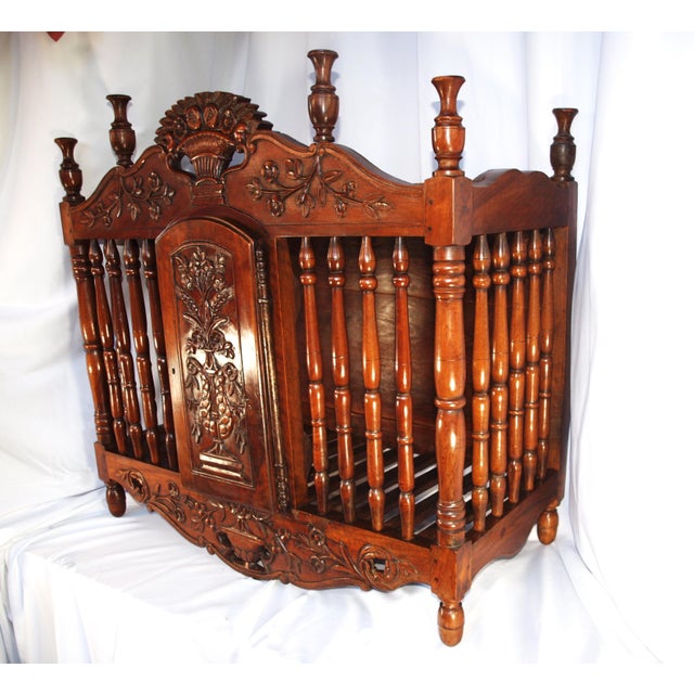 Wood Antique French Provincial Panetiere Bread Cage Cabinet For Sale - Image 7 of 12