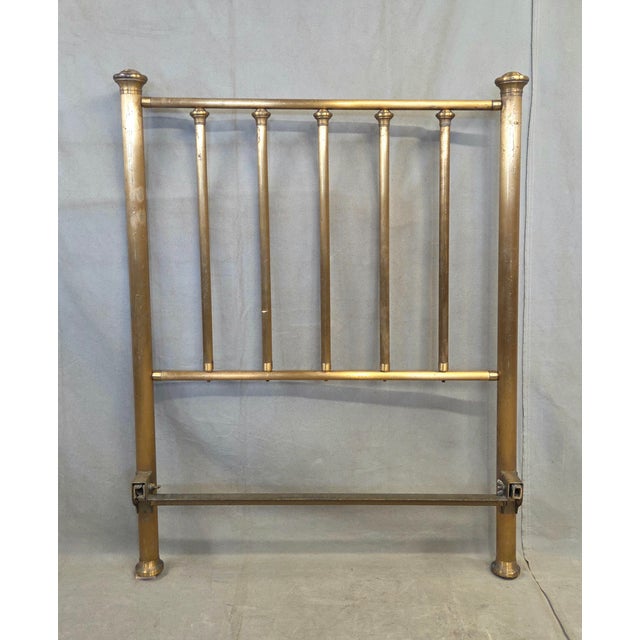 Art Deco Antique Brass Twin Bed Headboards - A Pair For Sale - Image 3 of 18