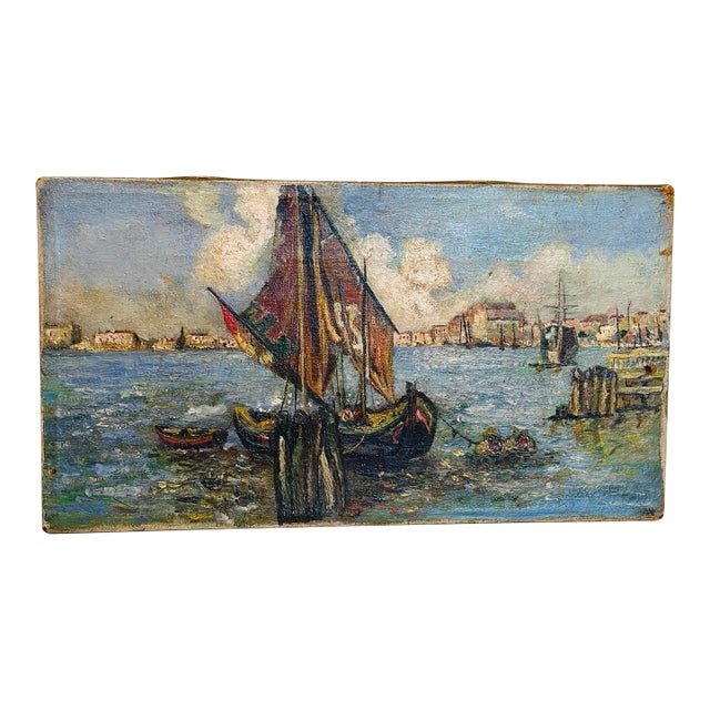 Antique Nautical Oil Painting For Sale