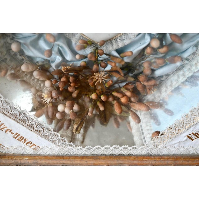 Jugendstil Bohemian Wedding Keepsake Frame in Gilded Wood and Glass, 1912 For Sale - Image 9 of 11