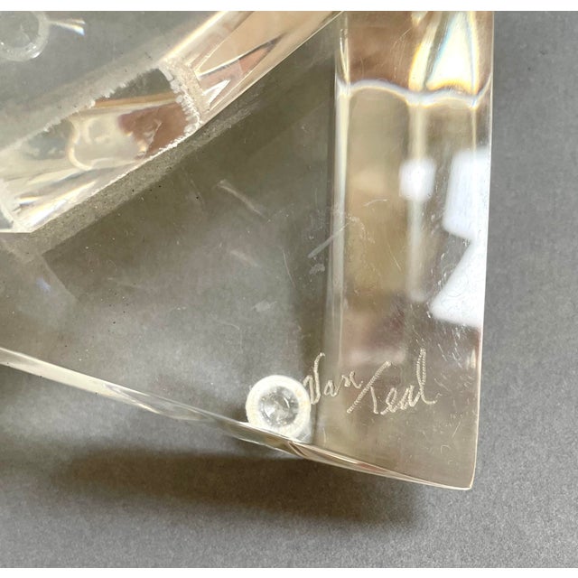 Transparent Vintage Van Teal Abstract Lucite Sculpture For Sale - Image 8 of 8