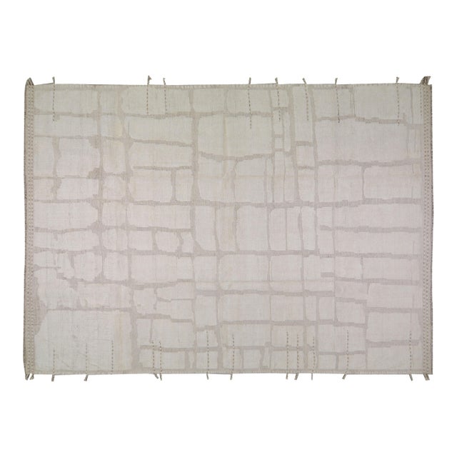 Moroccan Hand Knotted Wool Rug, 10'3"x14'6" For Sale