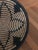 African African Hand-Made Round Basket, 14 In. Diameter, Natural and Black For Sale - Image 3 of 6