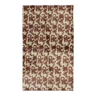 Art Deco Design Rug With a Modern Design in Chocolate Brown and Gray Taupe For Sale