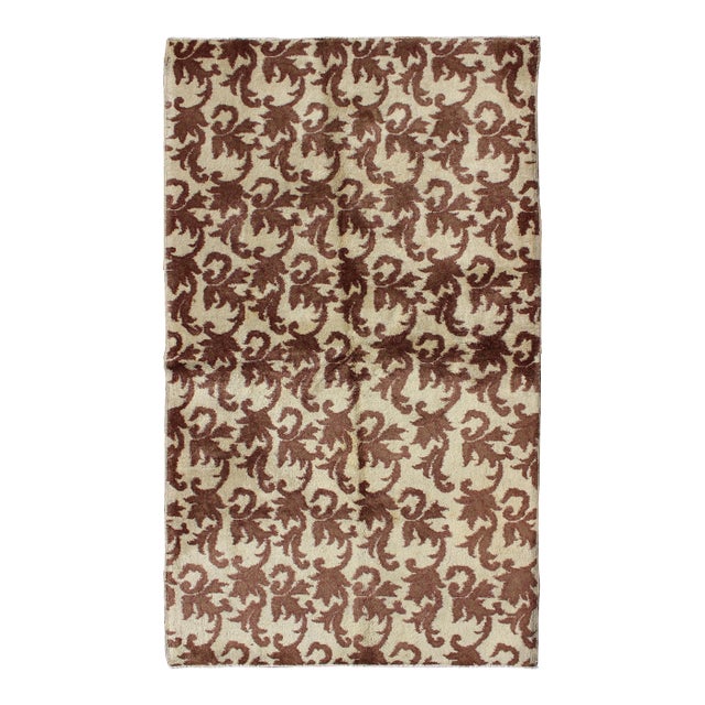 Art Deco Design Rug With a Modern Design in Chocolate Brown and Gray Taupe For Sale