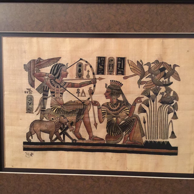 Framed Egyptian Paintings on Papyrus Paper Set of 3 Chairish
