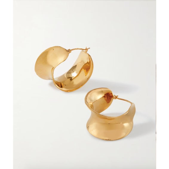 Agmes “Laila” Large Sculptural Hoops – 18k Gold Vermeil, Brand New, Never Worn, A Pair For Sale - Image 4 of 6