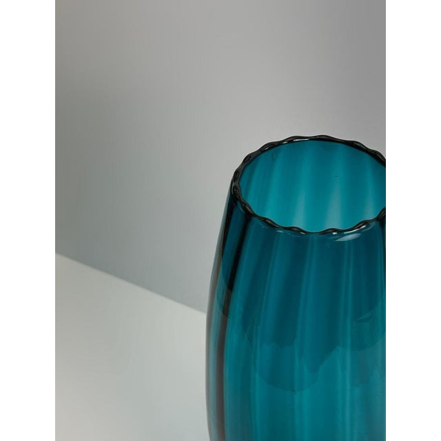 Large Teal Art Glass Vase from Rossini, 1960s For Sale - Image 4 of 10