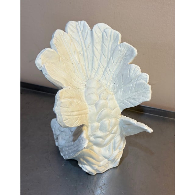Mid-Century Modern White Plaster Painted Bird Statue / Figurine For Sale - Image 3 of 4
