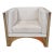 Bamboo and glass armchair. Sitting with white cooked wool cushions. White wool padding. Dimensions (LXPXH) 85 × 71.5 × 70...