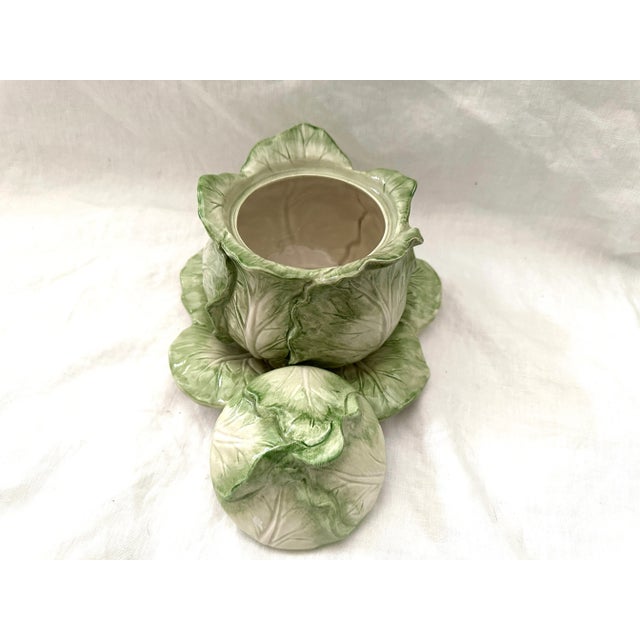 Fitz and Floyd Ironstone Cabbage Lidded bowl and Plate set. Perfect to mix and match with other cabbage pieces. Great for...