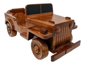 Handcrafted Wood Jeep Model