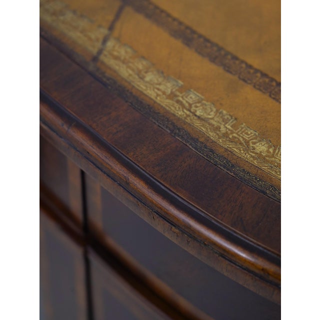 Maitland Smith Leather Top Mahogany Kidney Shape Desk For Sale - Image 15 of 18