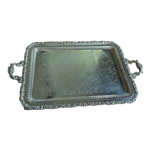 Vintage Silver Plated Footed Butler Tray Webster Wilcox Is 3292