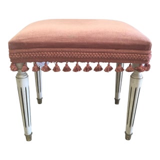Jansen Style Rusty Pink Footstool For Sale
