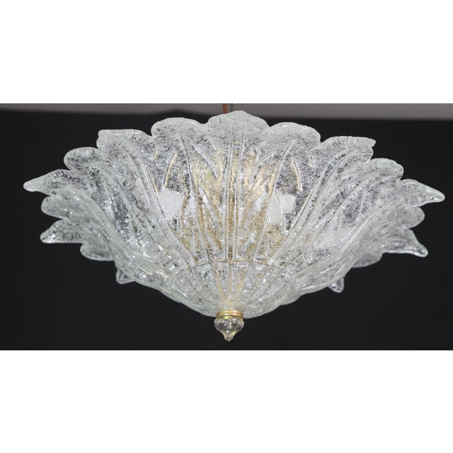 Italian 1970s Set of 2 Amsterdam Palmetta, Italian Murano Glass Ceiling Light or Flush Mount For Sale - Image 3 of 17