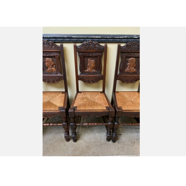 Vintage Chairs in Solid Oak, 1945, Set of 6 For Sale - Image 3 of 16