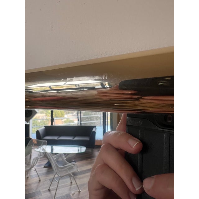 Vintage Postmodern 1980s Square Wall Mirror Windsor Gold Frame Flowers Vase For Sale - Image 12 of 13