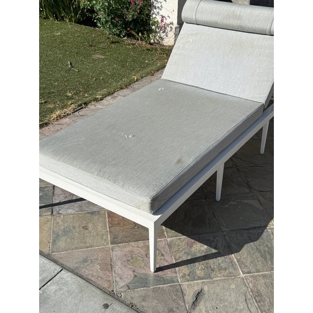 White Janus Et Cie Outdoor Chaise Lounge For Sale - Image 8 of 11