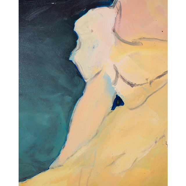 Ira Yeager 20th C. Woman in Yellow Oil Canvas Painting 5.5 Ft For Sale - Image 15 of 18