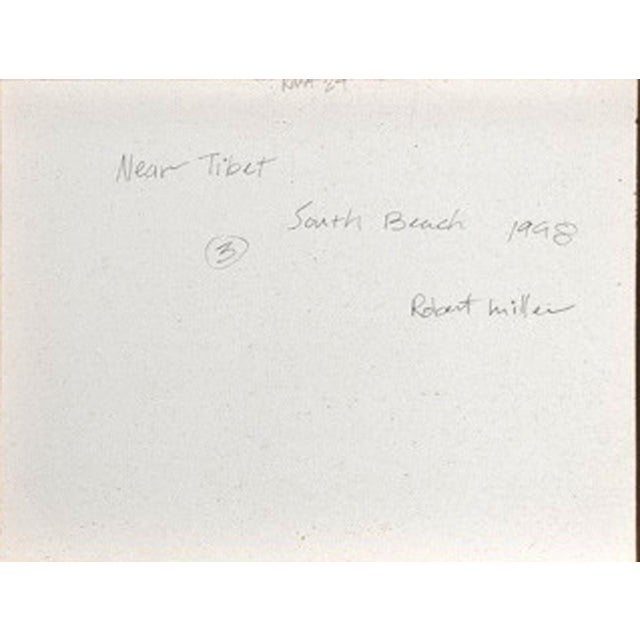 Textile Oil on Canvas Titled Near Tibet", Signed and Dated Robert Miller 1998 For Sale - Image 7 of 9