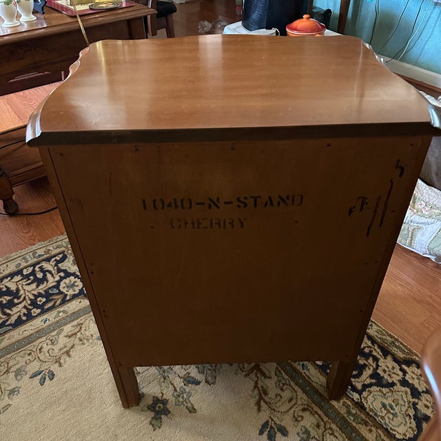 1960s Country French Cherry Nightstands – A Pair For Sale - Image 13 of 15