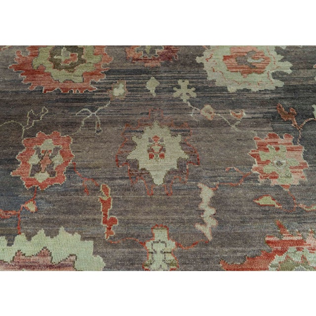 Early 21st Century Turkish Oushak Old Wool Rug 9'4" x 13'7" #30131 For Sale - Image 5 of 8