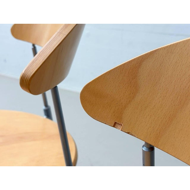 Wood Stackable Round Studio Chair from Bemefa, 1990s For Sale - Image 7 of 18