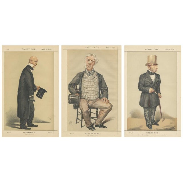 Vanity Fair Portraits Statesmen and Man of the Day, 1870, Paper, Set of 3 For Sale - Image 9 of 9