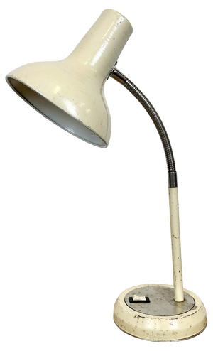 Industrial Beige Gooseneck Table Lamp from Polam, 1960s