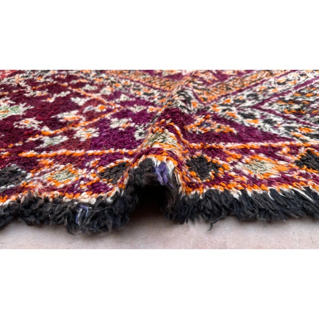 Purple Collector Moroccan Beni M'Guild Rug - 12.3 X 6.7 Ft For Sale - Image 8 of 8