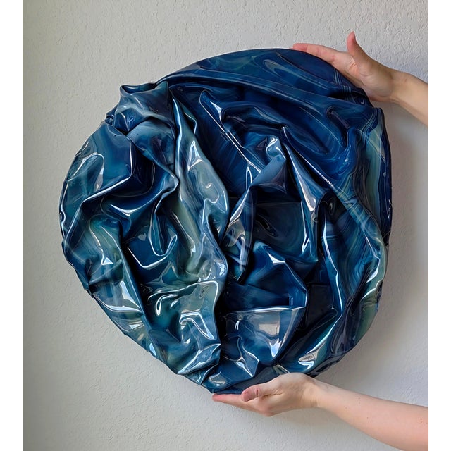 Contemporary "Deep Rest" Organic Shaped 20" Original Sculptural Abstract Painting by Shelly Floyd For Sale - Image 3 of 5