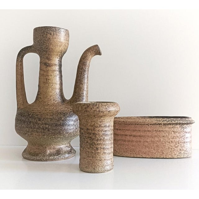 Mid-Century Wabi-Sabi Style Handmade Ceramics Set by Marius Van Woerden, the Netherlands, 1960s, Set of 3 For Sale - Image 15 of 15