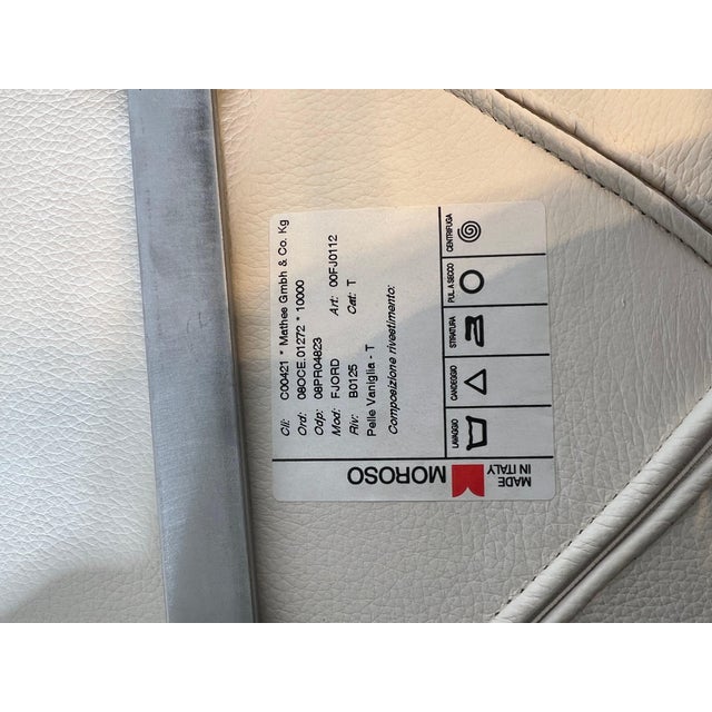 Bar Stool in Cream Leather from Moroso For Sale - Image 4 of 6