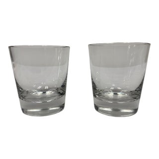Signed Luxury Baccarat Crystal Whiskey Lowball Tumbler Glasses - Pair For Sale