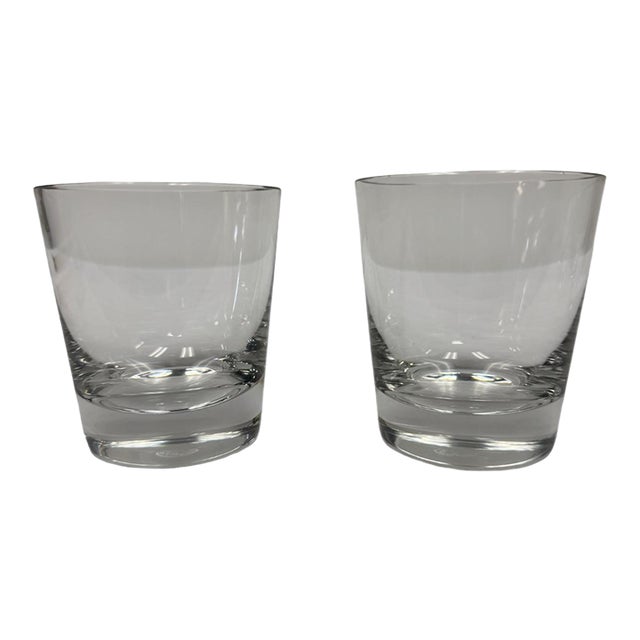 Signed Luxury Baccarat Crystal Whiskey Lowball Tumbler Glasses - Pair For Sale