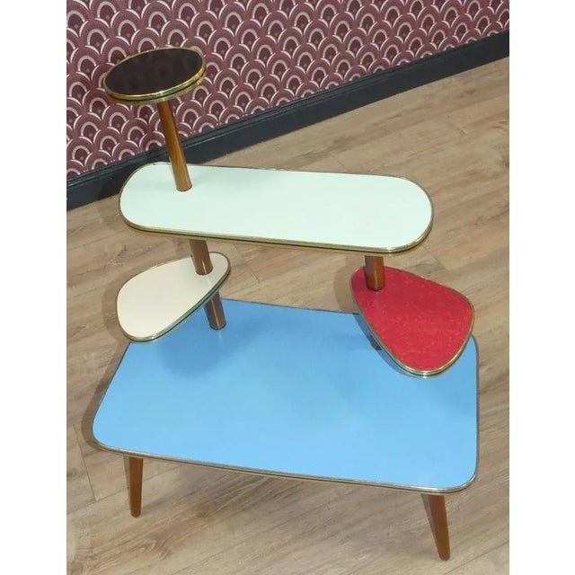 Large Colorful Flower Table, 1950s For Sale - Image 9 of 12