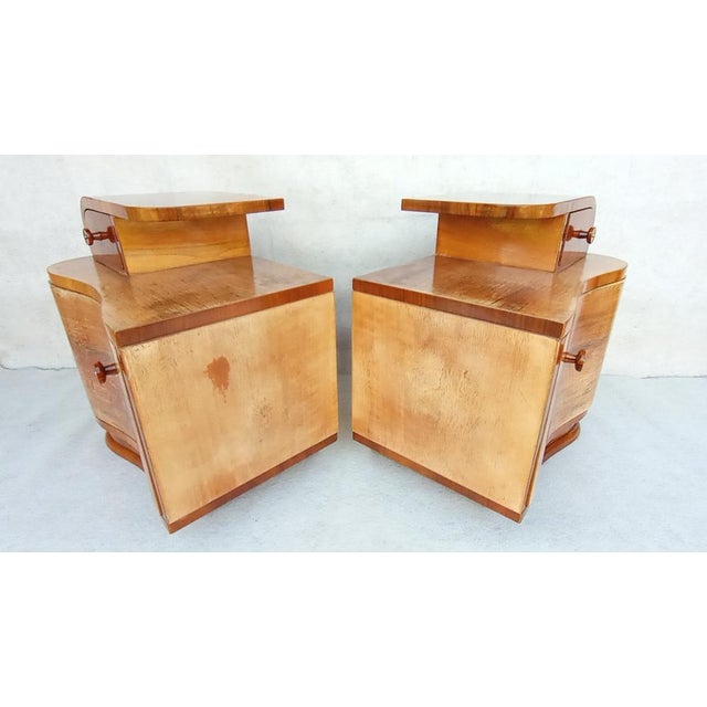 Art Deco Bedside Tables by Jindřich Halabala for Up Závody, 1940s, Set of 2 For Sale - Image 16 of 17